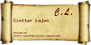 Czotter Lajos névjegykártya